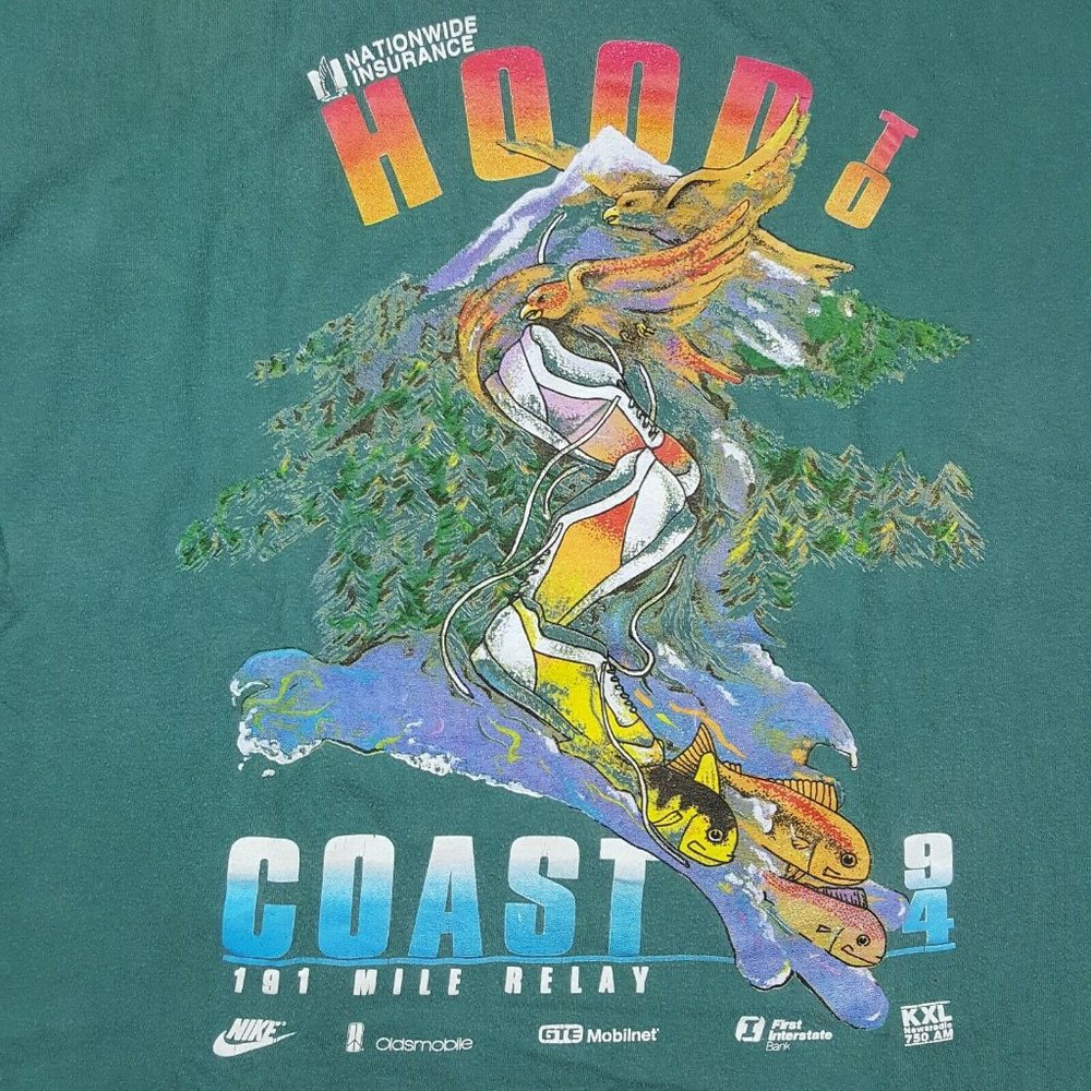 SOLD Vtg 90s 1994 Hood To Coast Relay Race T-Shirt L